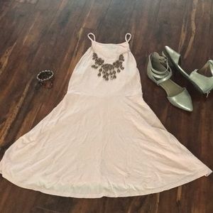 Blush pink skater dress